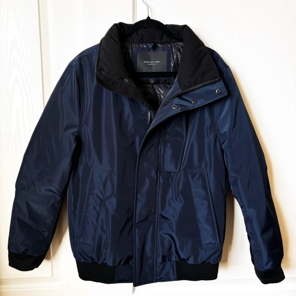 Marc New York Andrew Marc Navy Puffer Down Filled Jacket Men’s Small - Picture 16 of 16
